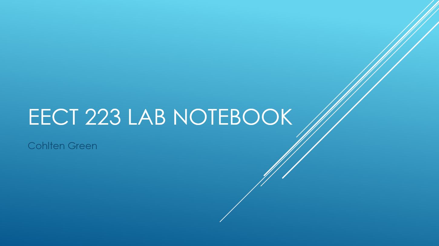 EECT 223 Lab Notebook